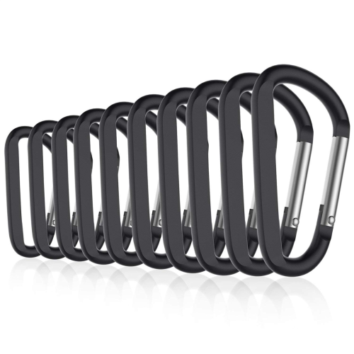 10PCS Aluminum Carabiner Clips,Premium D-Ring with Keyring 1