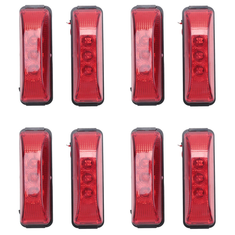 2Pcs 24V 3.9Inch 3 Led Truck Trailer Led Side Marker Lights Red/Light 4851431293372