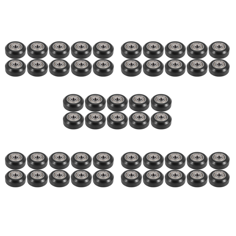 Markenlos Black 10Pcs Big Plastic Pulley Wheel With Bearing Idler Pulley Gear