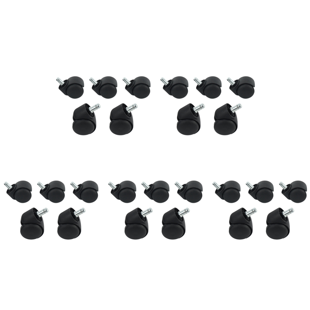 50Mm Office Chair Roller Castor Wheels - Set Of 5 - Black 4851431298025