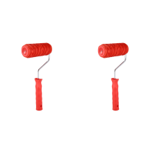 6 Inch Painting Roller with Handle Rubber Wood Pattern for Wall Red