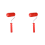 6 Inch Painting Roller with Handle Rubber Wood Pattern for Wall Red 1