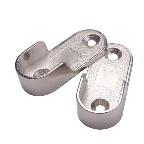 Supporto per asta appendiabiti ovale per guardaroba, coppia, color argento 2