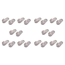 Supporto per asta appendiabiti ovale per guardaroba, coppia, color argento