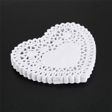 100 x 4 inch White Love Heart Paper Lace Doilies doily For cardmaking