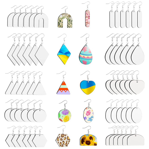 60Pcs Sublimation Blank Earrings, Earrings Heat Transfer, Unfinished 1