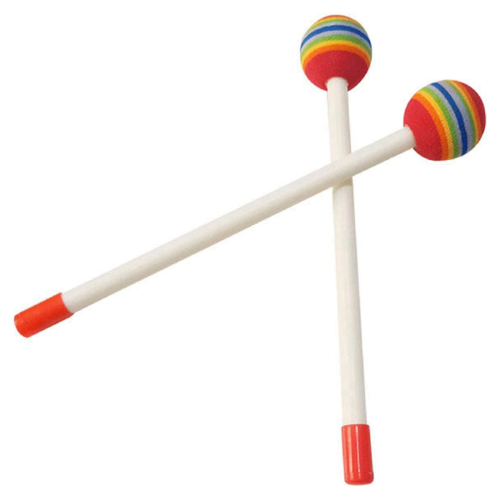 12 τεμάχια σφυράκια Lollipop Drum Sticks στρογγυλά σφυριά ουράνιου τόξου