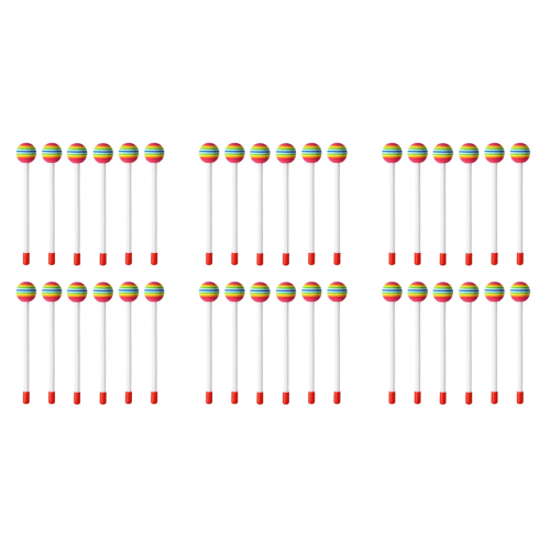 12 τεμάχια σφυράκια Lollipop Drum Sticks στρογγυλά σφυριά ουράνιου τόξου 1