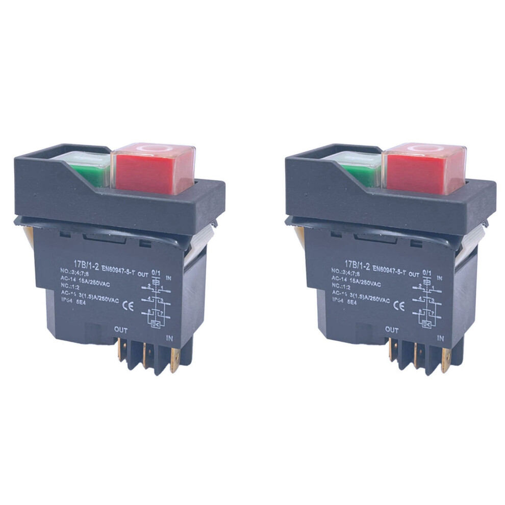 Kjd17 6 Pins Electromagnetic Start Push Button Switches 15A Ac250v 4851431220651