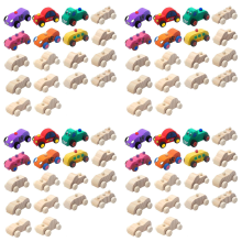 18 Pack DIY Wood Car Toys for Home Activities Craft Projects Family