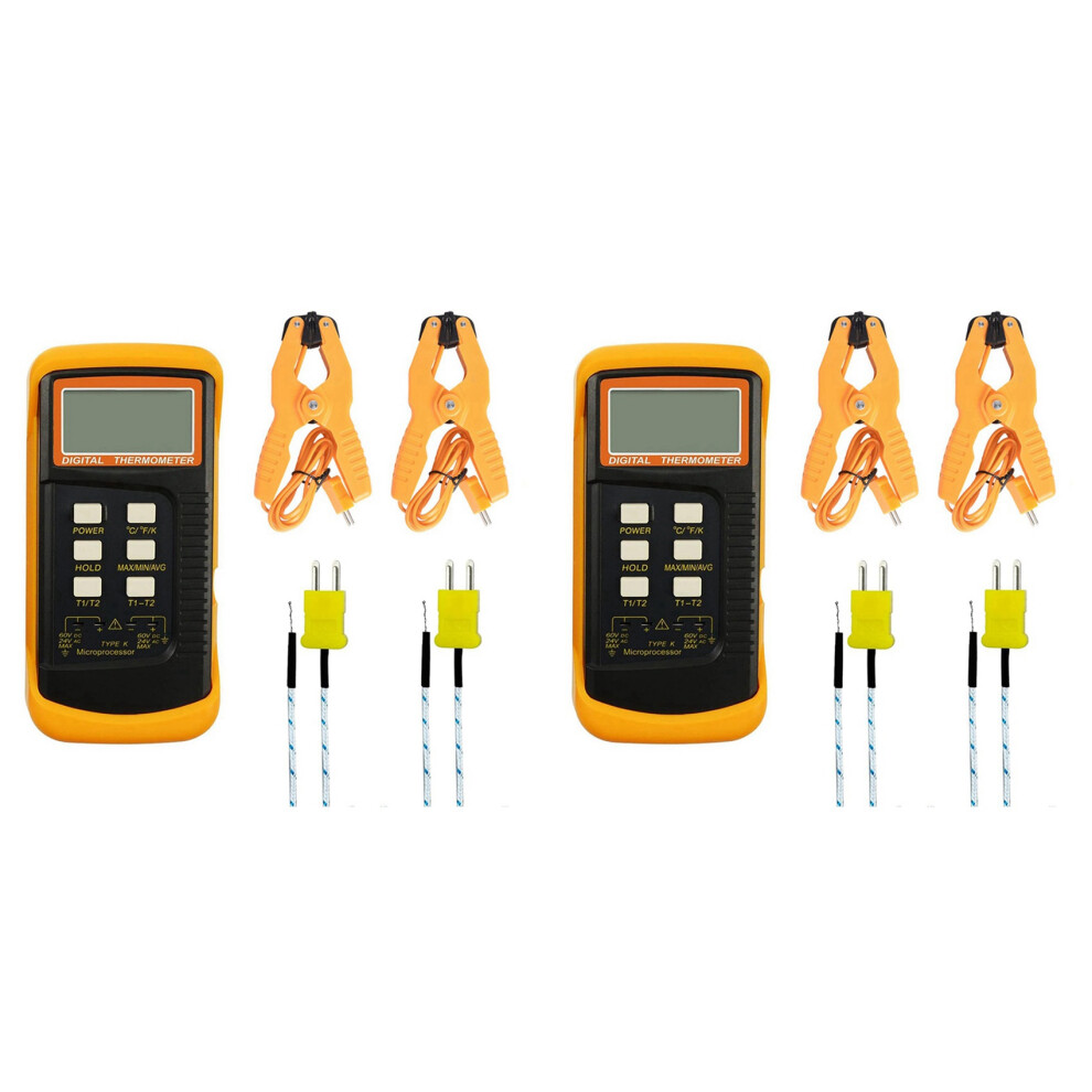 Markenlos Digital K Type Thermocouple Thermometer(-50-1300C) Dual Channel