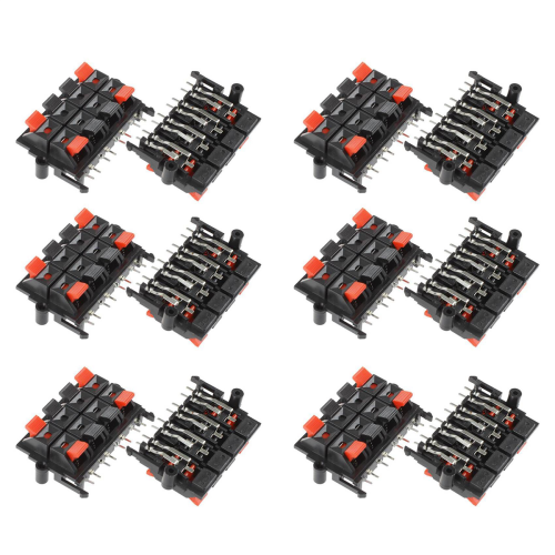 2x 64x40x20mm 8 Positions Push in Jack Spring Load Speaker Terminals