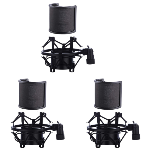 Microphone Shock Mount with Microphone Filter Shock Mount Holder Clip