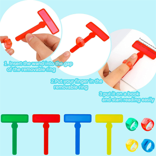 14Pcs Guided Reading Strips Set Finger Trackers for Dyslexic Students 2