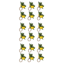 Lemon Napkin Rings Set Of 6 Lemon Vine Leaf Napkin Holders B