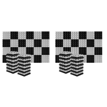 Pyramídové protihlukové izolačné panely na pohlcovanie zvuku, čierne + sivé