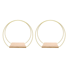 Metal Floral Hoop Centerpiece with Stand 12 Inch Gold Floral Ring