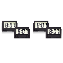 Reloj digital pequeño para tablero de automóvil, funciona con pilas, pantalla LCD con hora