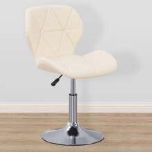 (Milky White PU) Charles Jacobs Small Swivel Chair | Home Office Furniture