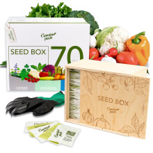 Grow Your Own Seed Box by Garden Pack - 70 Varieties of Flower, Herb, Vegetable Seeds - Gardening Gifts for Women and Men