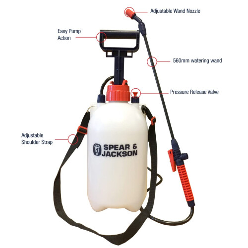 Spear & Jackson Spear & Jackson 5LPAPS 5 Litre Pump Action Pressure Sprayer 2