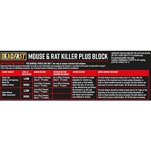 Deadfast Mouse and Rat Killer Plus Poison, 15 Block - Green 2