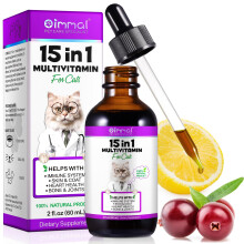15 in 1 Multivitamin Drops for Cats,Cat Vitamin and Supplements with Glucosamine & Cranberry- Cat Multivitamins Liquid Supports Immune Health, Skin,