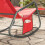 SoBuy Sedia a Dondolo da Giardino con Tasca, Rosso 11