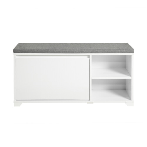 SoBuy Shoe Bench Flip-Drawer 90x24cm White