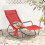 SoBuy Sedia a Dondolo da Giardino con Tasca, Rosso 2
