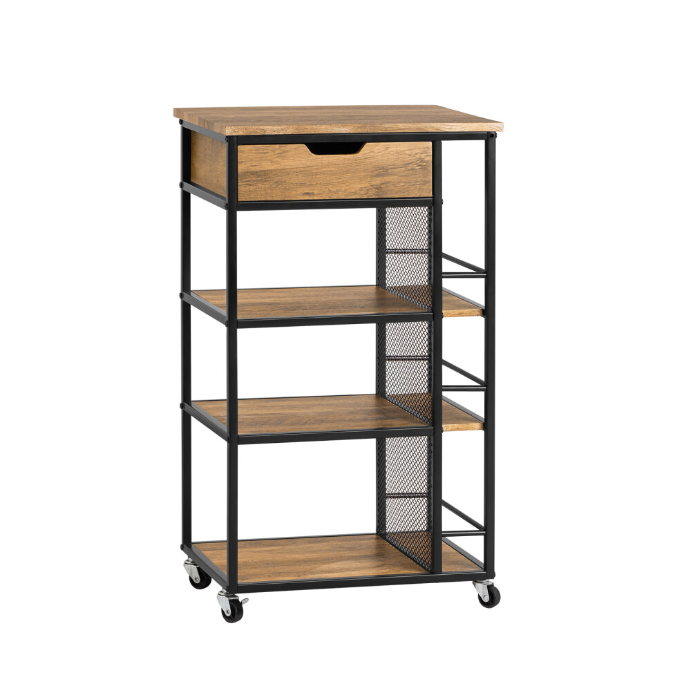 SoBuy Kitchen Trolley Drawer Shelves 87cm Black