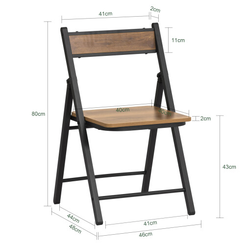 SoBuy Bar Chair Foldable 80cm Black 2