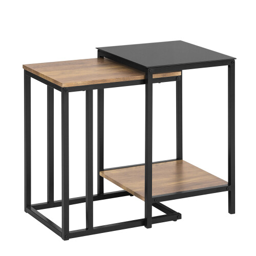 SoBuy Satsbord set om 2, Sidobord, Soffbord, Ca...