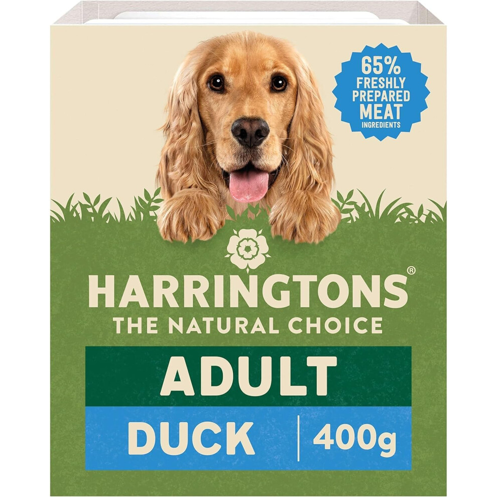 New Harringtons Complete Wet Tray Free Hypoallergenic Adult Dog Food Duck & Potato 8X400g - Made With All Natural Ingredients Grain Harrwd-C400