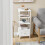 SoBuy White 3-Shelf Bedside Table with Drawer 12