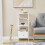 SoBuy White 3-Shelf Bedside Table with Drawer 11