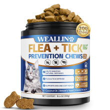 WEALLIN Cat Daily Chewables, 200 Soft Chews for Seasonal Comfort & Nutrient Support, Natural Supplement for Cats and Kittens of All Breeds, Chicken