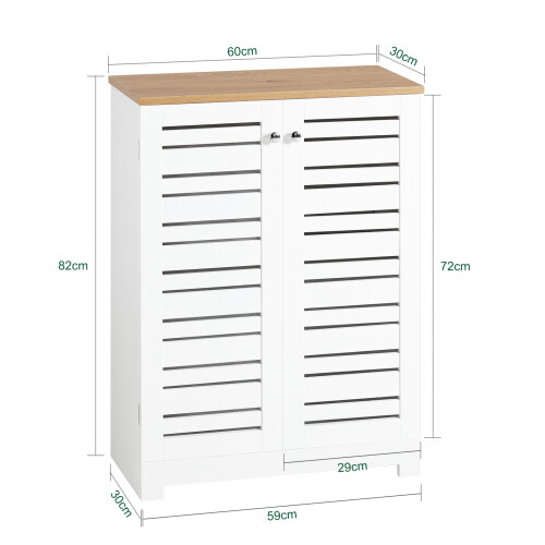SoBuy Ντουλάπι Μπάνιου BZR41-W Λευκό 60x30x82cm 2