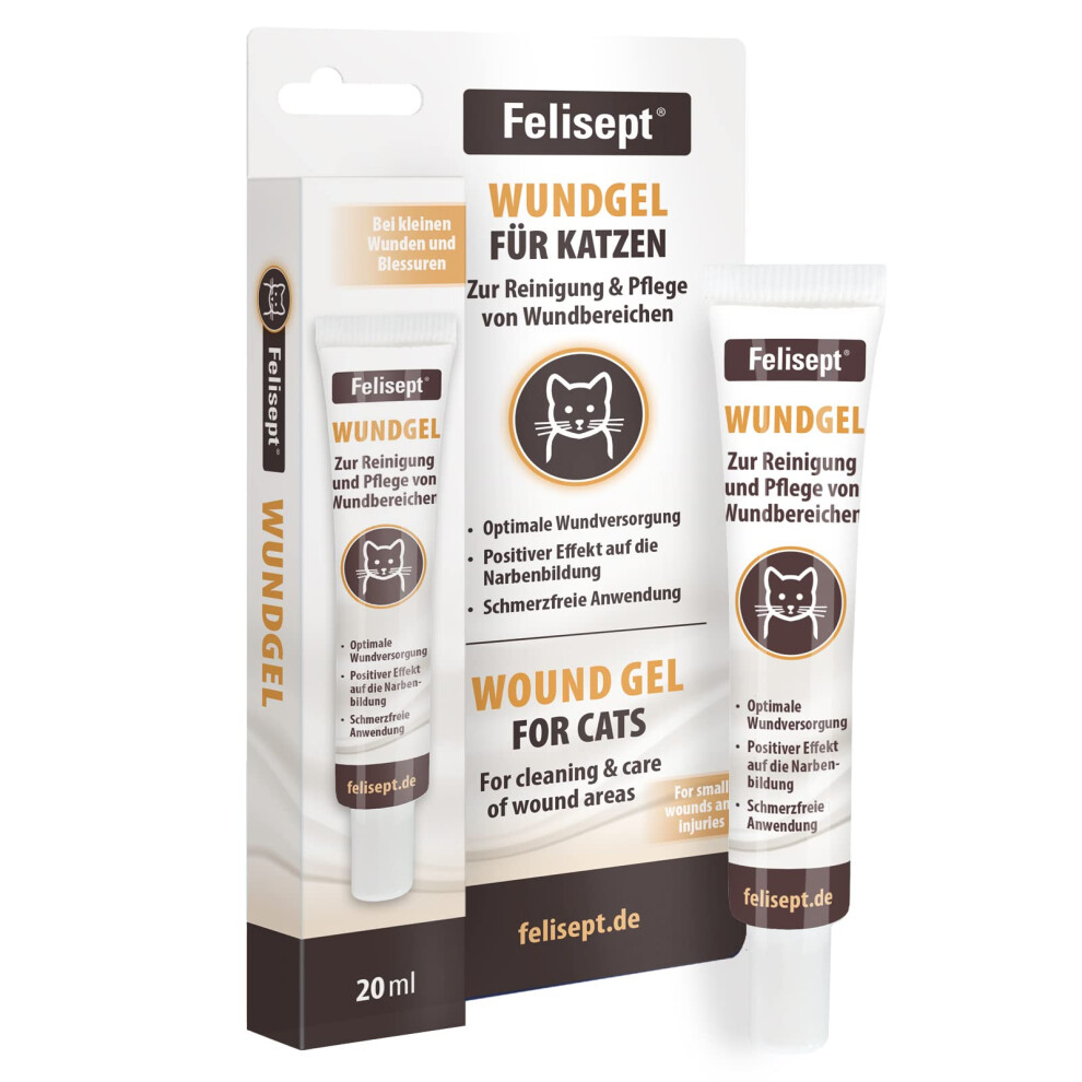 Felisept Wound Gel For Cats 20Ml - Cat Antiseptic - Cat Wound Treatment - Cat Antibiotics For Infections - Cat Wound Ointment - Cat Wound Gel For