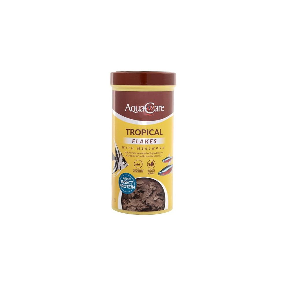 Aquacare Tropical Fish Food Flakes Complete And Varied Food For All Tropical Fish (90G)