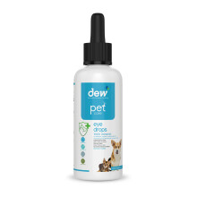 Dew Pet Eye Drops 65ml, Natural Antibacterial Dog Eye Drops, Allergy Friendly Eye Drops for Dogs & Cats,Moisturises Gunky, Dry, Swollen Eyes,