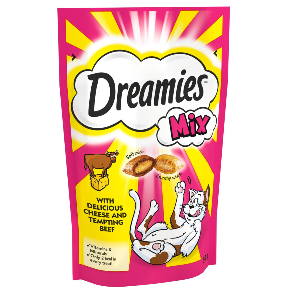Dreamies Cat Treats, Tasty Snacks with Delicious Cheese and Tempting Beef, 8 Pouches of 60 g-image-OPC-PHXBZ9N-NEW
