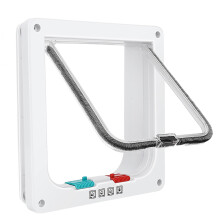 Cat Door for Windows, Pet Doors and Sliding Door, Safety Pet Door with 4 Way Lock, Weatherproof Cat Flap for Thin Door and Wall(Large, 21cm x 19.5cm