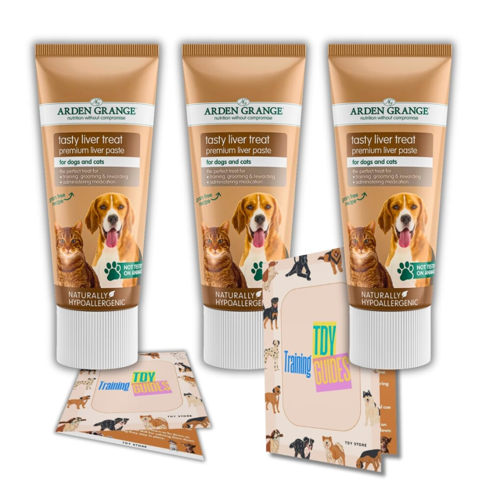 TDY Bundle Arden Grange Liver Paste for Dogs & Cats - Grain-Free Dog Pate with Nutrient-Rich Liver - Ideal Training Aid, Medication Administering