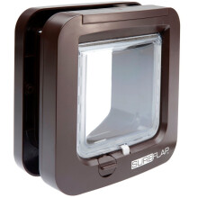 Sure Petcare SureFlap Microchip Cat Flap, RFID Collar Tags, Microchip Compatible, Install in Doors, Windows, Brown, 4xAA Batteries Required, Not