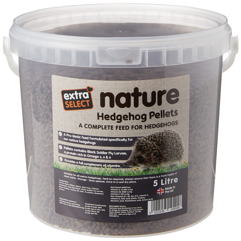 Extra Select "Nature" Complete Hedgehog Pellet Food Tub, Litre Size 5