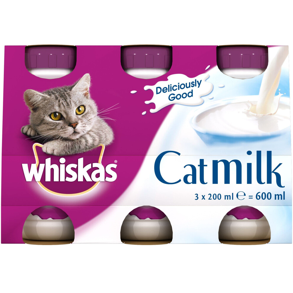 New Whiskas Cat Milk 15 X 200 Ml Bottles, Complementary Cat Food For Kittens Over Aged 6 Weeks 153248