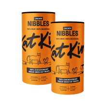 KatKin Chicken Nibbles 2 pack (2x50g Tubes): 100% Chicken Breast Freeze-Dried Cat Treats ? Delicious Fresh Chicken; Freeze-Dried to Protect Nutrition;
