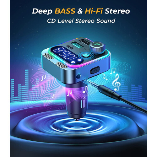 Bluetooth Car Adapter 5.3 Wireless FM Transmitter 2