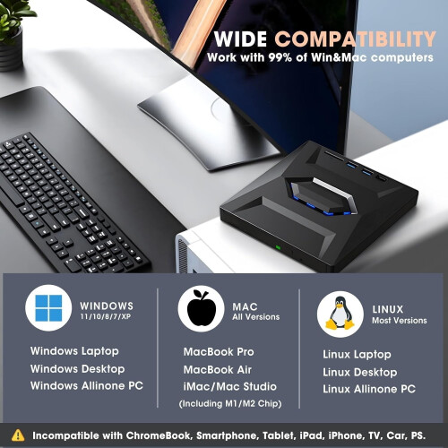 6-in-1 Portable CD/DVD +/-RW Drive DVD Burner 2
